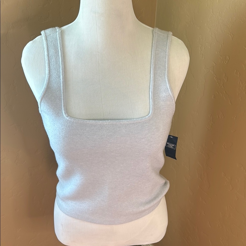 Abercrombie & Fitch Light Gray Square Neck Tank Top